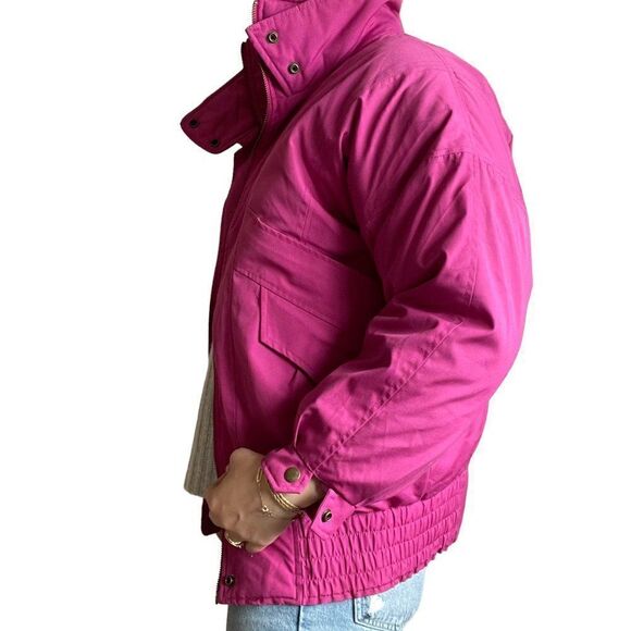 Vintage 80s Womens Fuchsia Pink Goose Down Puffer Ski Winter Jacket Sz S - Picture 8 of 9